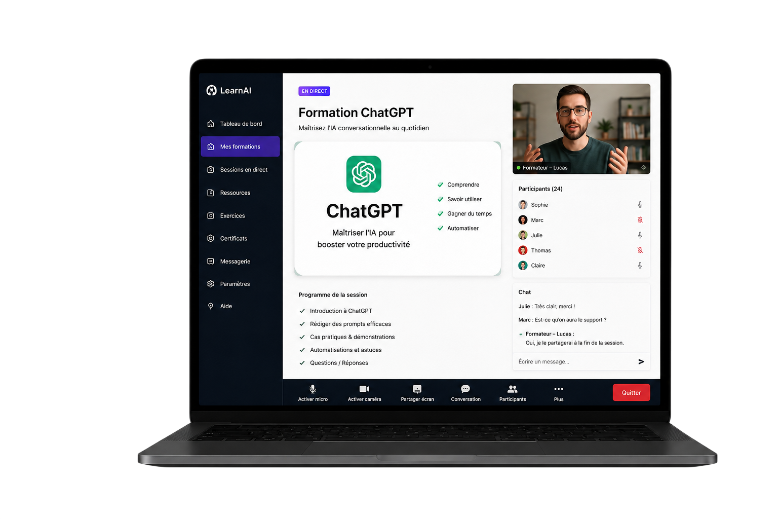 Formation ChatGPT — visio live