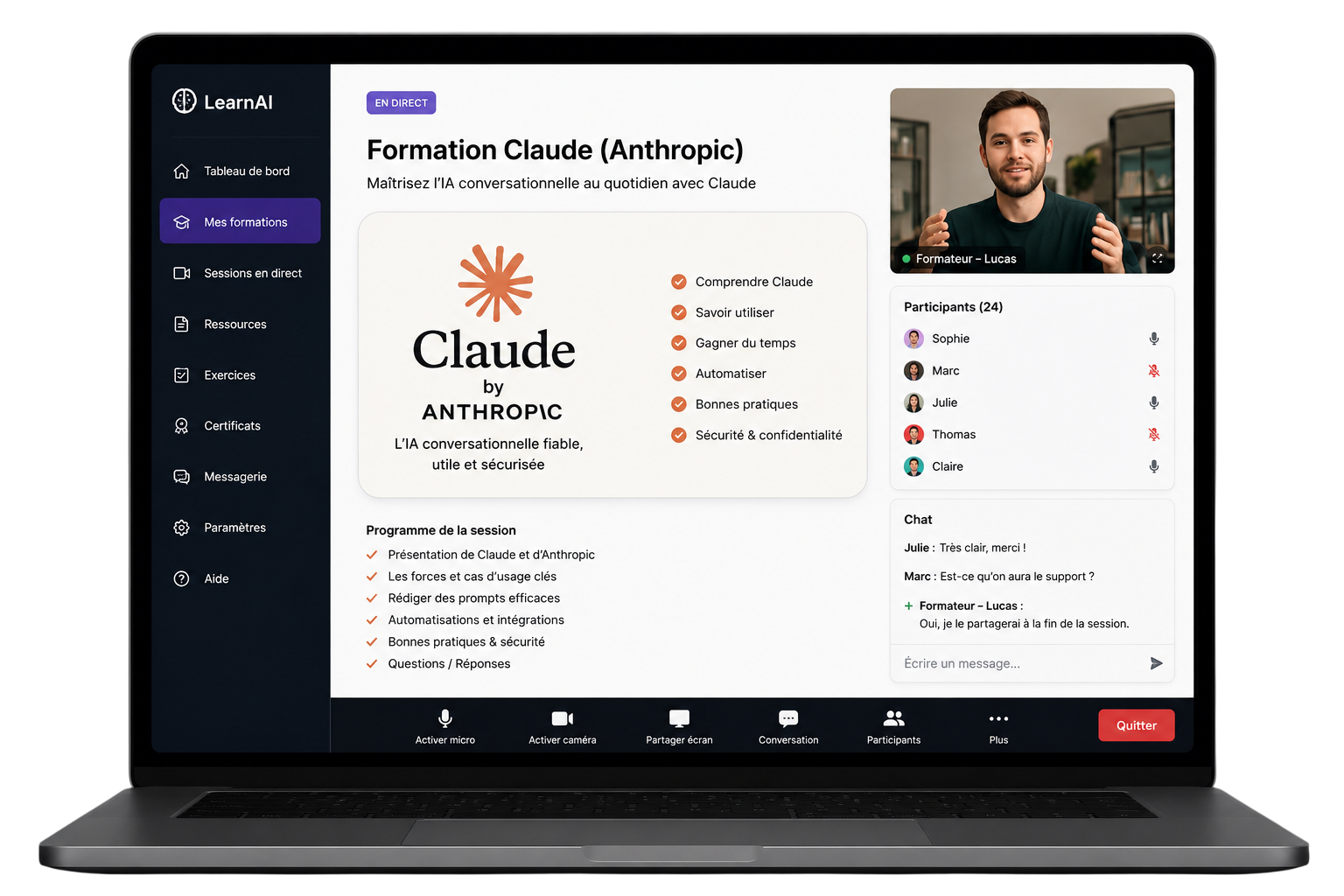 Formation Claude — visio live